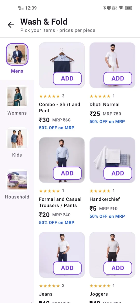 Varivo app: Choose your clothes