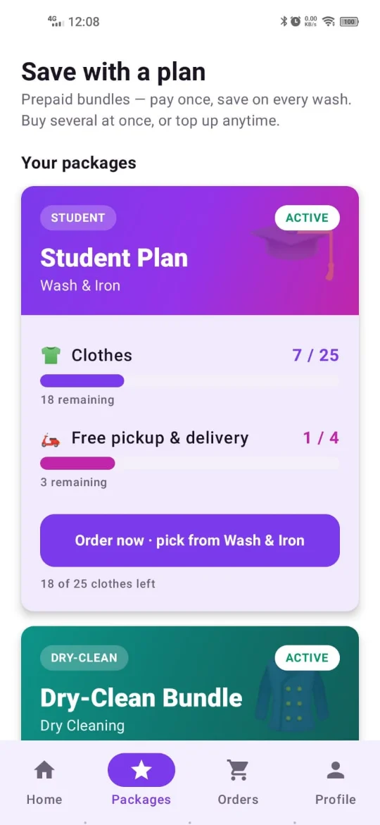 Varivo app: Save more with packages