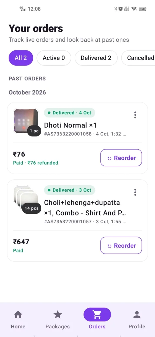 Varivo app: All your orders in one place